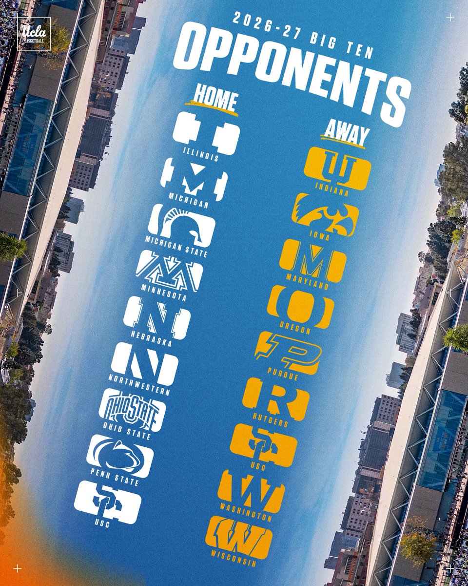 UCLAWBB's tweet photo. It’s official! The 2026-27 Big Ten opponents are set 🐻

#GoBruins https://t.co/VUYk58cnOl