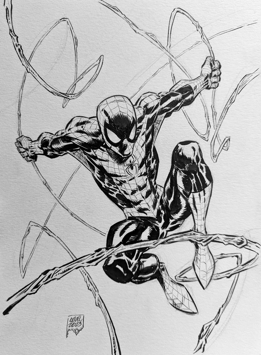 iamluke85's tweet photo. #spiderman artwork by #BrianLevel https://t.co/bofRprSiQc