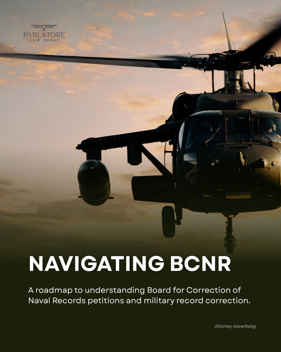 ParlatoreLaw's tweet photo. Your military record can impact your career, benefits, reputation, and future opportunities. ⚖️ Read our blog and discover what service members need to know about BCNR petitions and military record correction. ➡️ https://t.co/7joVSbCJef #Veterans #Military #BCNR https://t.co/i50LjFgspY