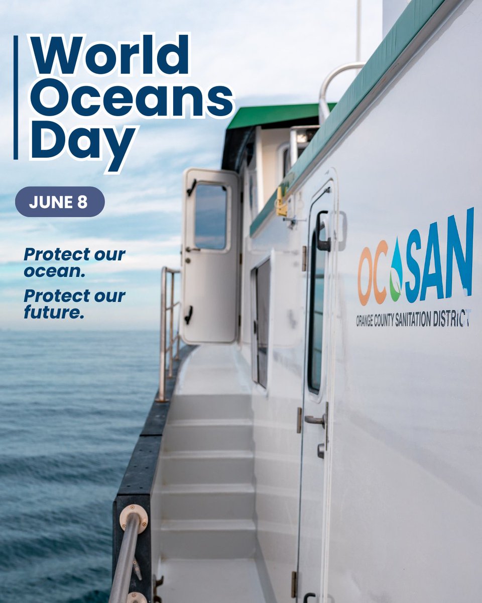 OCSanDistrict's tweet photo. We're highlighting OC San's Ocean Monitoring Program on World Oceans Day! This team tracks water quality, marine life, and ocean conditions to make sure our work continues to protect the place we all enjoy.

Learn about our Ocean Monitoring Program at https://t.co/E2EyT1CKzz! https://t.co/jkJphY5XRS