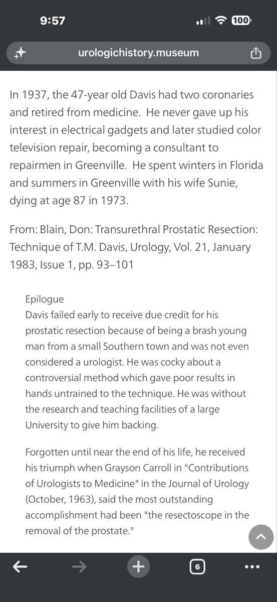 alanhaymd's tweet photo. @fgomsan @urorao Davis was the father of the TURP apparently. Hats off to him. A procedure that has stood the test of time for sure. https://t.co/0dn5VfAlCP