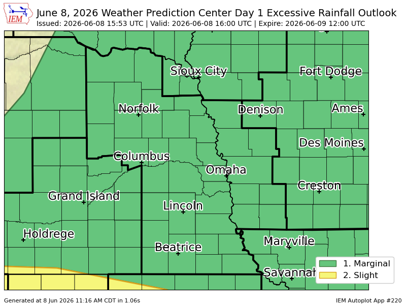 RiversNEScanner's tweet photo. There is a Marginal Risk of Severe Storms &amp; Excessive Rainfall today. https://t.co/BW1GoQdoiQ