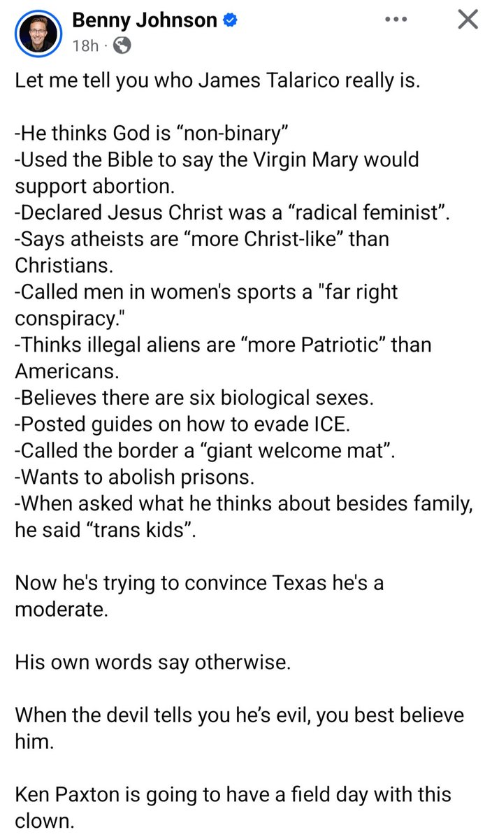 KayKayEmmm's tweet photo. @DemocraticWins Texas will never in a million years elect this evil soy boy freak. 🤢🤮
Never gonna happen. https://t.co/WZcKUriiYF