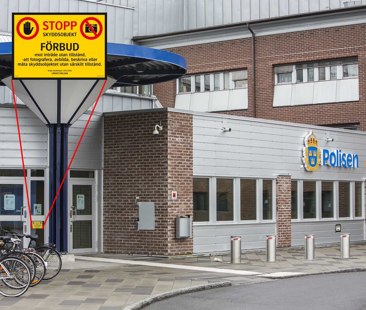 KickClippy's tweet photo. Translation
STOP PROTECTED OBJECT (Skyddsobjekt) PROHIBITION
against access without permission
to photograph, depict, describe, or measure the protected object without special permission
According to the law (1990:217) https://t.co/E4u10a558P