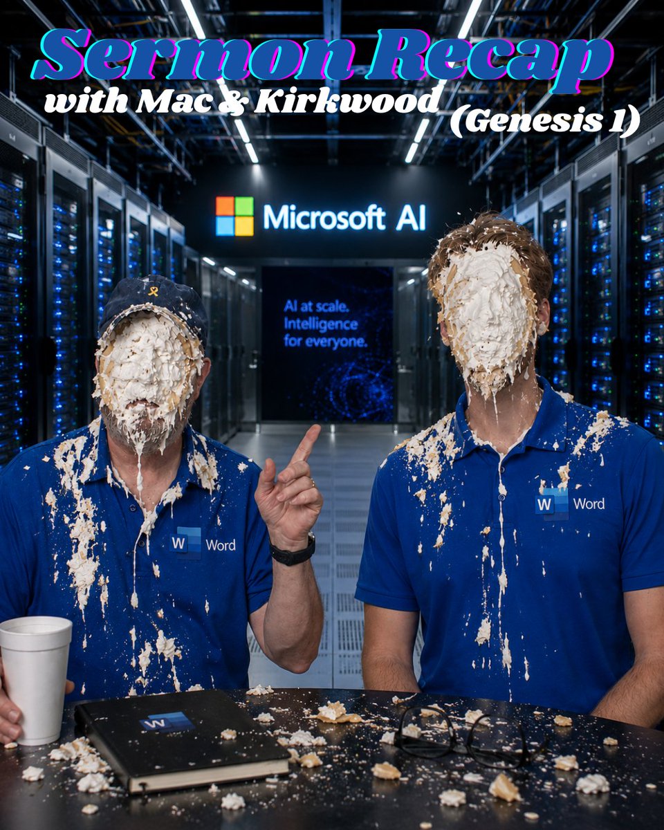 ValleydaleSBC's tweet photo. In this week's Sermon Recap, Pastor Mac and Pastor Kirkwood talk VBS, Ai data centers, pies to the face, the Southern Baptist Convention, computer problems, and as always, Sunday's message from Genesis 1. Watch now on YouTube: https://t.co/TWcSM0r3Dx https://t.co/Nx1IALmkxu
