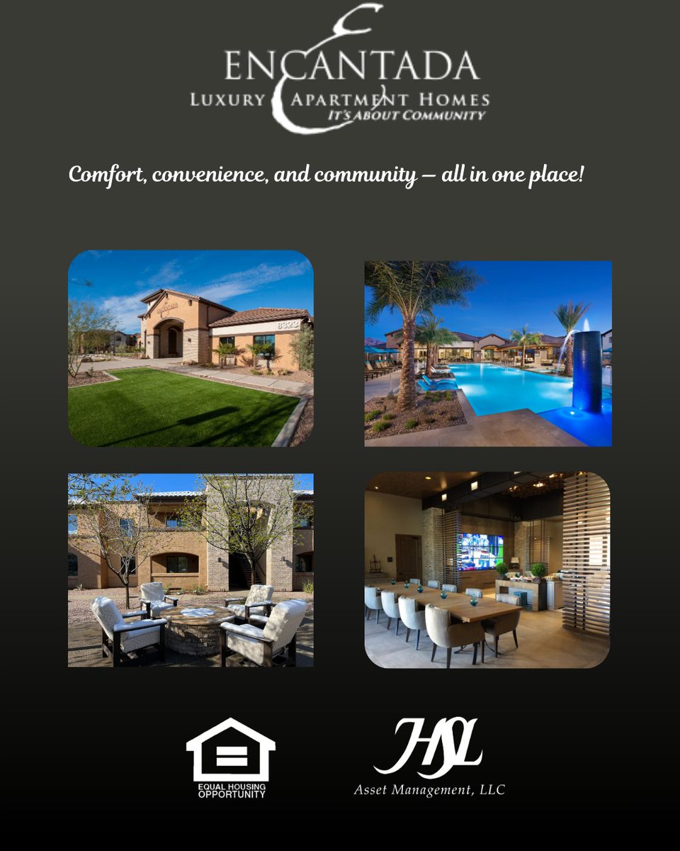 TucsonNational's tweet photo. Enjoy relaxing by the pool or cozy evenings by the fire—our amenities promote connection and comfort 🌞🔥. Experience the lifestyle you deserve!

#ItsAboutCommunity #HSLProperties #HSL #Home #HomeSweetHome #ApartmentLiving
HSL Asset Management, LLC.
[Equal Housing opportunity] https://t.co/yFByVZxxaT