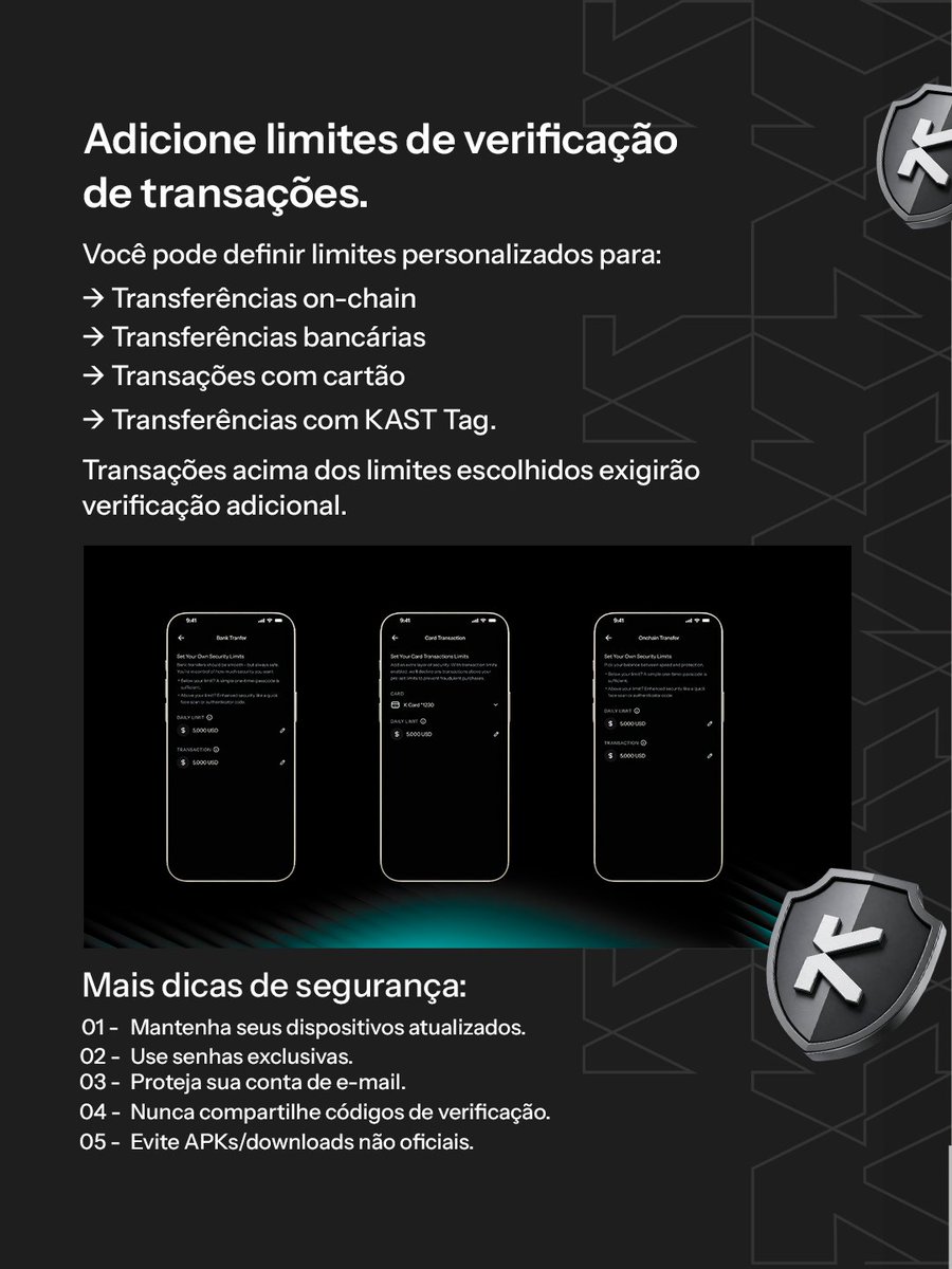 criptonagringa's tweet photo. 🔒 Seu cartão merece uma camada extra de proteção. @kastxyz

Confira práticas simples que podem aumentar sua segurança e ajudar a evitar problemas no dia a dia. 

➡️ Arraste para o lado e descubra como se proteger melhor. https://t.co/LtpZk3Ux1S