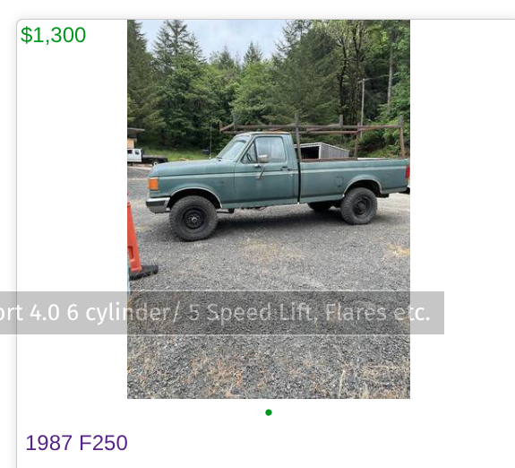 DavidFSWD's tweet photo. @FinancialPhys I'm looking for a new truck and finding some good deals. here's 4x4 460 for cheap, problem is the 460 gets 8 mpg no matter what (towing, emptying). At $6/gallon that's almost $1.00 per mile. Probably why it's cheap. https://t.co/6GhgSdxXkQ
