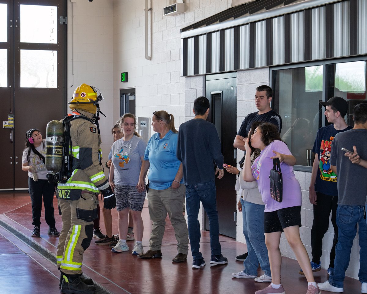 goodyearfire's tweet photo. Future careers start with curiosity.

Goodyear Fire welcomed students from Victory Autism Academy to Station 182 for a station tour focused on career exploration and fire safety education.

Thanks for visiting our crews! https://t.co/EGoLDDAnry
