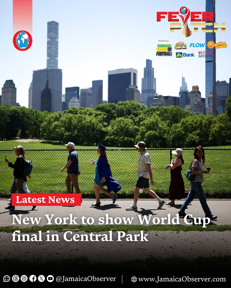 JamaicaObserver's tweet photo. The World Cup final on July 19 will be broadcast in Central Park for about 50,000 people, the mayor of New York and the state governor announced Monday.

[📸:CHARLY TRIBALLEAU / AFP]

https://t.co/lJu0472Y4v https://t.co/Qyd4Wb3jAj