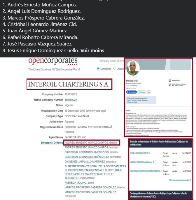 joankelincuba's tweet photo. Esta no está sancionada: INTEROIL CHARTERING S.A.
Marcos Arza es el predecesor directo de Guillermo Rodríguez López-Calleja al frente de la red de empresas offshore de GAESA.
"Interoil" otra empresa de GAESA en Panamá..
Marcos Arza Vizcaino es el jefe de todo este grupo: https://t.co/NluKpXv6FX