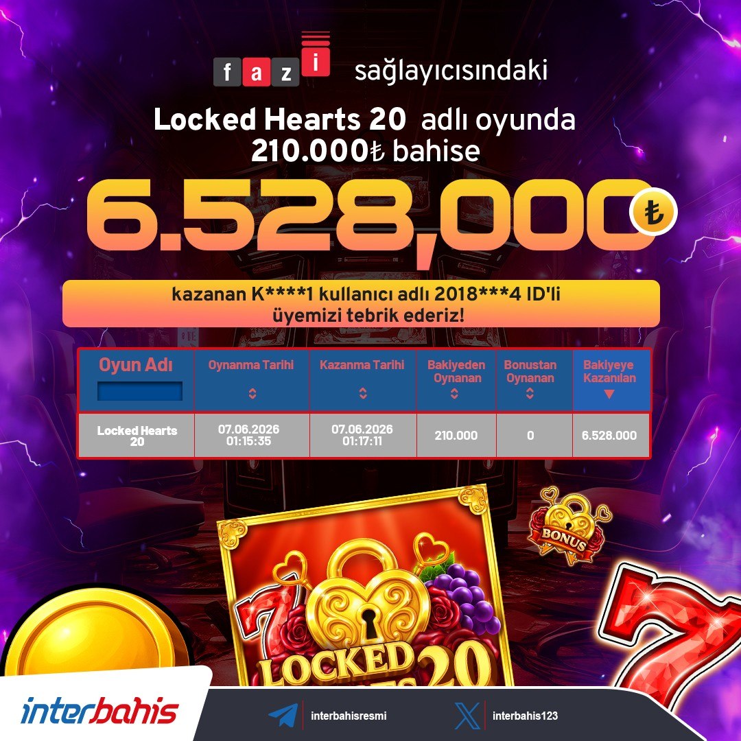 interbahis123's tweet photo. ❤️ FAZI Sağlayıcısı'ndaki Locked Hearts 20 Adlı Oyunda 6️⃣.5️⃣2️⃣8️⃣.0️⃣0️⃣0️⃣ TL kazanan üyemizi tebrik ederiz! 👏👏

🤑 Sitemize Üye Olarak Daha Fazla Kazanca Sahip Olabilirsiniz! 🪙

➡️HEMEN ÜYE OL!: https://t.co/f75zILIKe6

#interbahis #Bahis #casino #ödül #slot #denemebonusu https://t.co/SWzJ3URbbQ