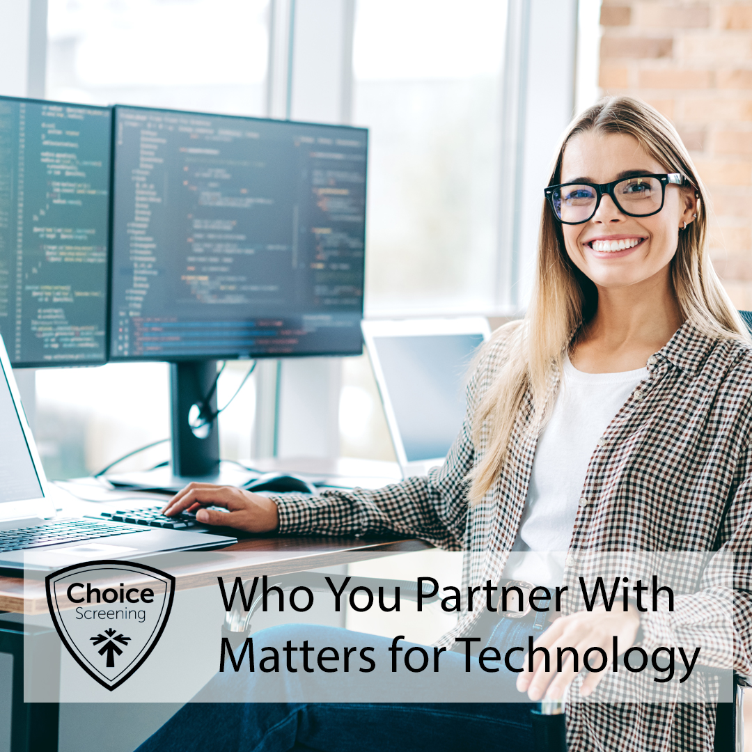 ChoiceScreening's tweet photo. Who You Partner with Matters! Our standard API allows access to the Choice Screening platform to build a seamless integration for an unmatched user experience. 

#technology #BackgroundCheck #WhoYouPartnerWithMatters https://t.co/or0rpUHvWL