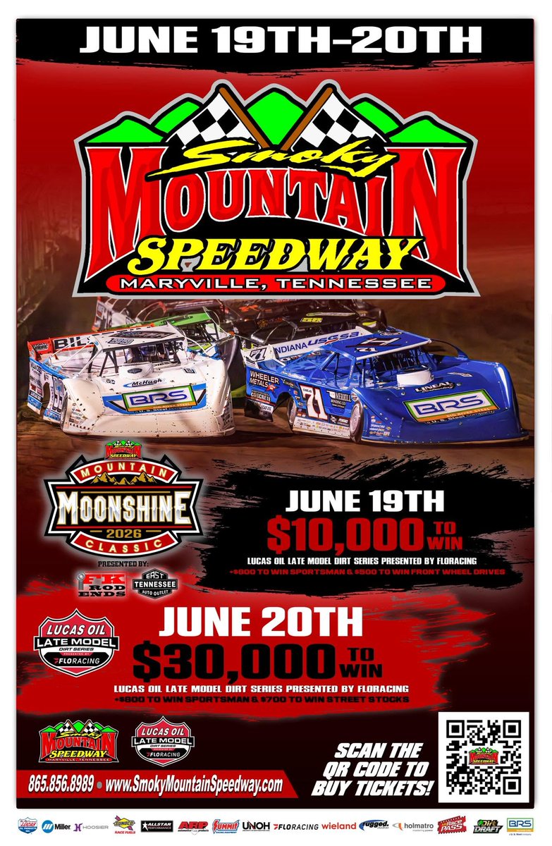 smokymtnspeed's tweet photo. We are less than 2 weeks away from our annual visit from @lucasdirt Mountain Moonshine Classic June 19-20. We might have a surprise or two for the event. Join us! https://t.co/gGwZftqxJA