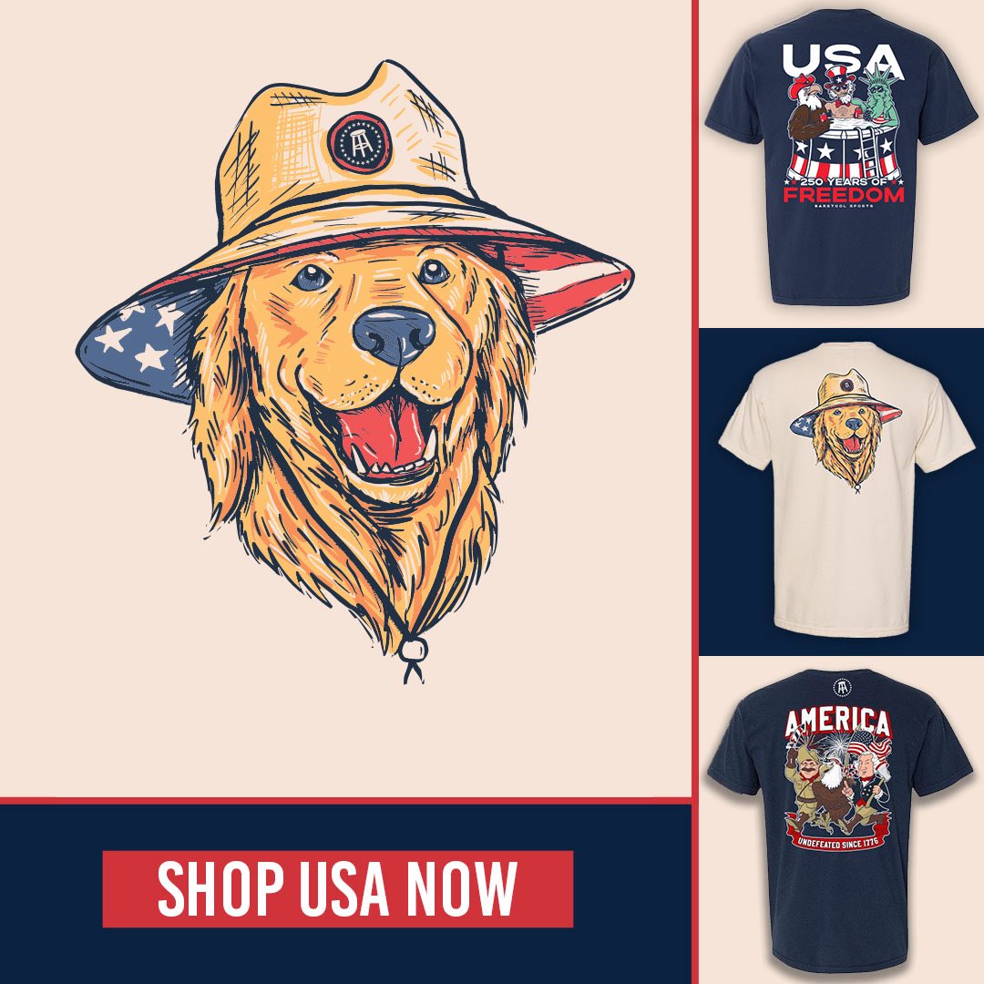 barstoolUMD's tweet photo. The Barstool Sports 4th of July Collection is OFFICIALLY LIVE in the Barstool Store! Visit link to purchase: https://t.co/0OBycySk8E https://t.co/UOPwn7k9KF