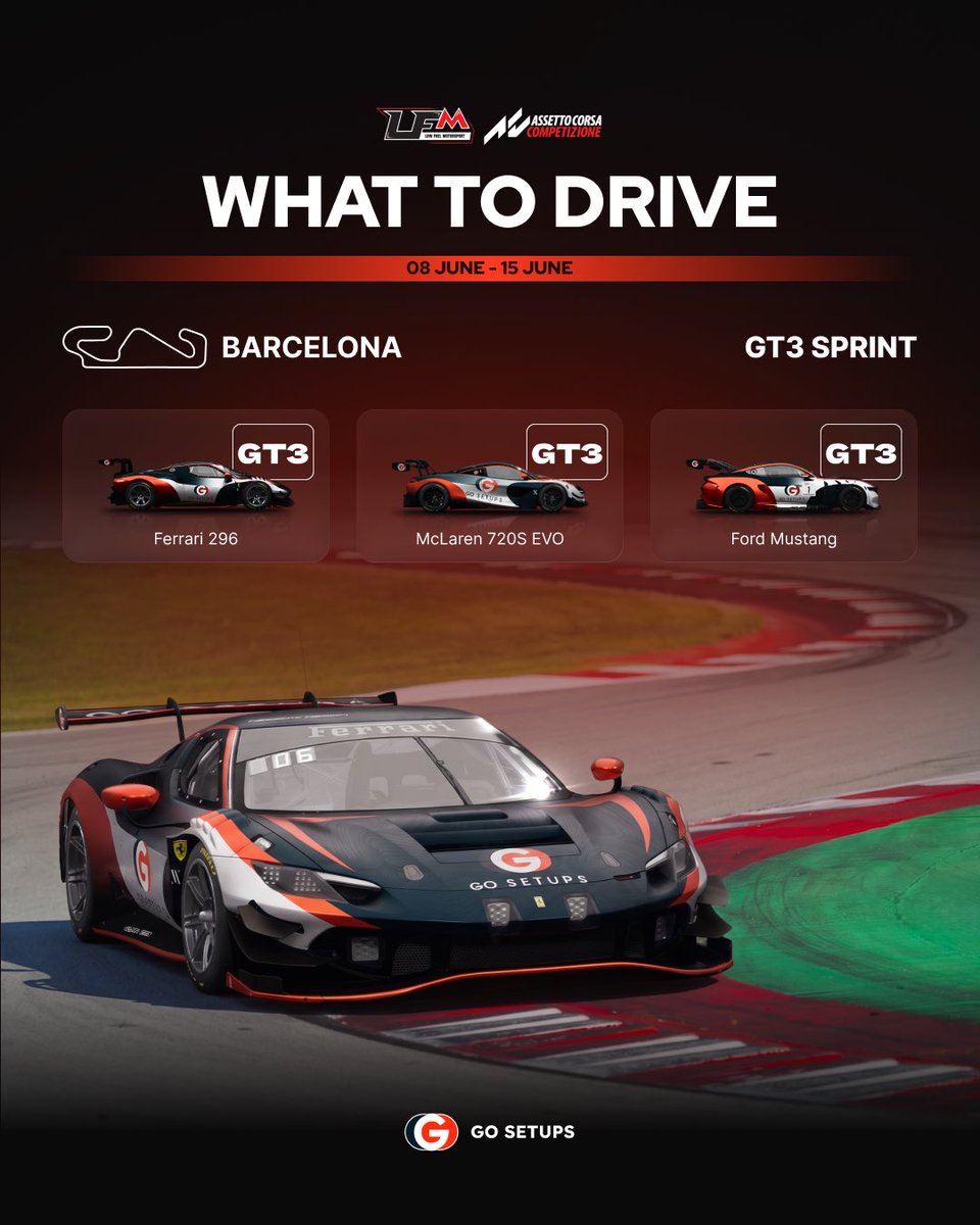gosetups_gg's tweet photo. Our recommendations for what to drive this week on Low Fuel Motorsport🔥

Get your setups 👉 https://t.co/HB5pZWgT2p https://t.co/B5Z3irioeO