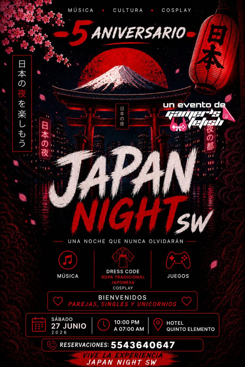 gamersfetish's tweet photo. Cada día mas cerca de disfrutar de 5⁰ Aniversario con el mejor estilo que hay del #swingersméxico. Ven a pasar una noche con atmósfera #japonesa, trae tu mejor outfil tradicional o #cosplay y tambien recuerda que tendremos el taller de #fotografia!!! Pide informacion ya
#gf_sw https://t.co/HpPgkRCBEP
