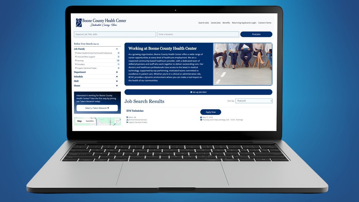 BooneCoHealthNE's tweet photo. Check out our newly updated Careers Page! You might be surprised by the opportunities waiting for you at Boone County Health Center. https://t.co/OQvIbatTqU https://t.co/z35VCJwejw