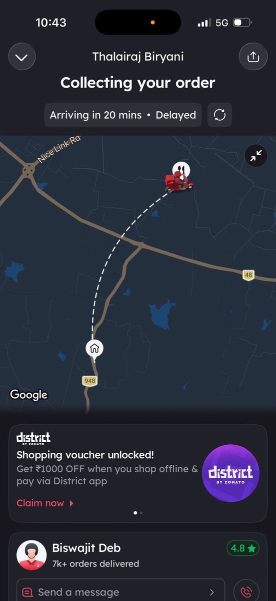 flaep769's tweet photo. wth is this @zomatocare @zomato 
before it was showing 40 mins 
now it has been more than 1 hrs it stills showing 20 mins i m in hostel after 10:30 my gates get closed i want money back https://t.co/GWroBkBPmy