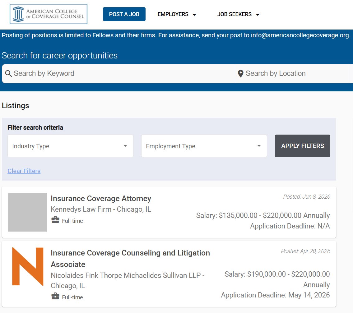 CoverageCollege's tweet photo. Ready to take the next step in your career, or know a talented insurance coverage professional looking for their next great opportunity? We're excited to announce a new position has been posted on the ACCC Job Board! Check out the details here: https://t.co/lcEESGcshc

#ACCC https://t.co/id7Aw7T7FT