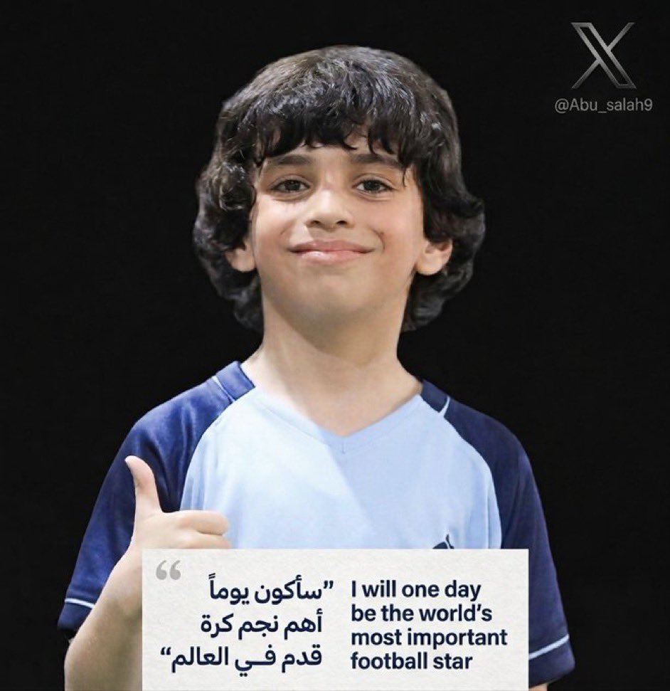 azizkh___'s tweet photo. "I will one day be the most important football star in the world"

This was the dream of the Palestinian child Omar Hassan before Israel killed him in the Gaza Strip. https://t.co/IOVbHtxNdQ