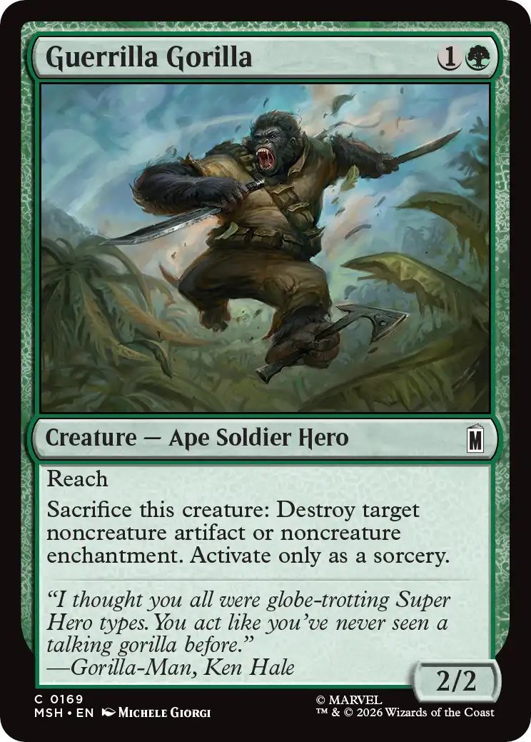 DimirUB's tweet photo. 【MTG x MARVEL】
《ゴリラのゲリラ》 https://t.co/MYgpHaD49Z