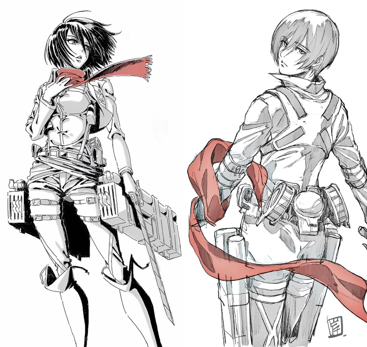 mdemoroha's tweet photo. mikasa by WIT               mikasa by MAPPA https://t.co/SuuDXxjN9g