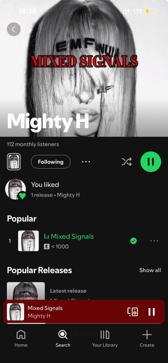 M1ghty_H's tweet photo. only dropped my debut track 
surpassed 100 monthly listeners
my growing community really got me
thank God for the little wins
#nobreak https://t.co/jF9CMYbAEG