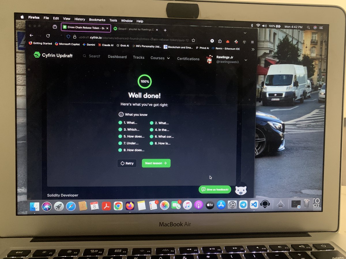 RawlingsThought's tweet photo. Today on my blockchain journey. I:

✅ I learned about Circle's Cross-Chain Transfer Protocol (CCTP), a solution designed to solve the cross-chain problem by enabling efficient transfer of native USDC across chains. 

✅ I smashed today's quiz with a 💯% perfect score.😁👨🏾‍💻 https://t.co/rf8Nvcm5pU