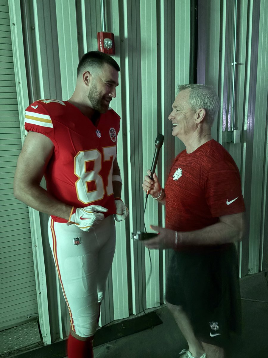 mitchholthus's tweet photo. .@Chiefs Production Day. Starting 14th season with @tkelce. What’s crazy and UNDERRATED is how hard this guy works to get ready for a season and how hard he works at camp. Absolute WarHorse https://t.co/lUzYUZxsz1