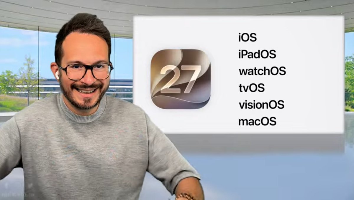 Elwesse1975's tweet photo. Voici la présentation des nouveaux OS 2027
Durant la conférence d’ #Apple #WWDC avec @JulienChieze en #JuLive
C'est en live maintenant➡️https://t.co/a93G3medr9 https://t.co/PnHB1MxP5J