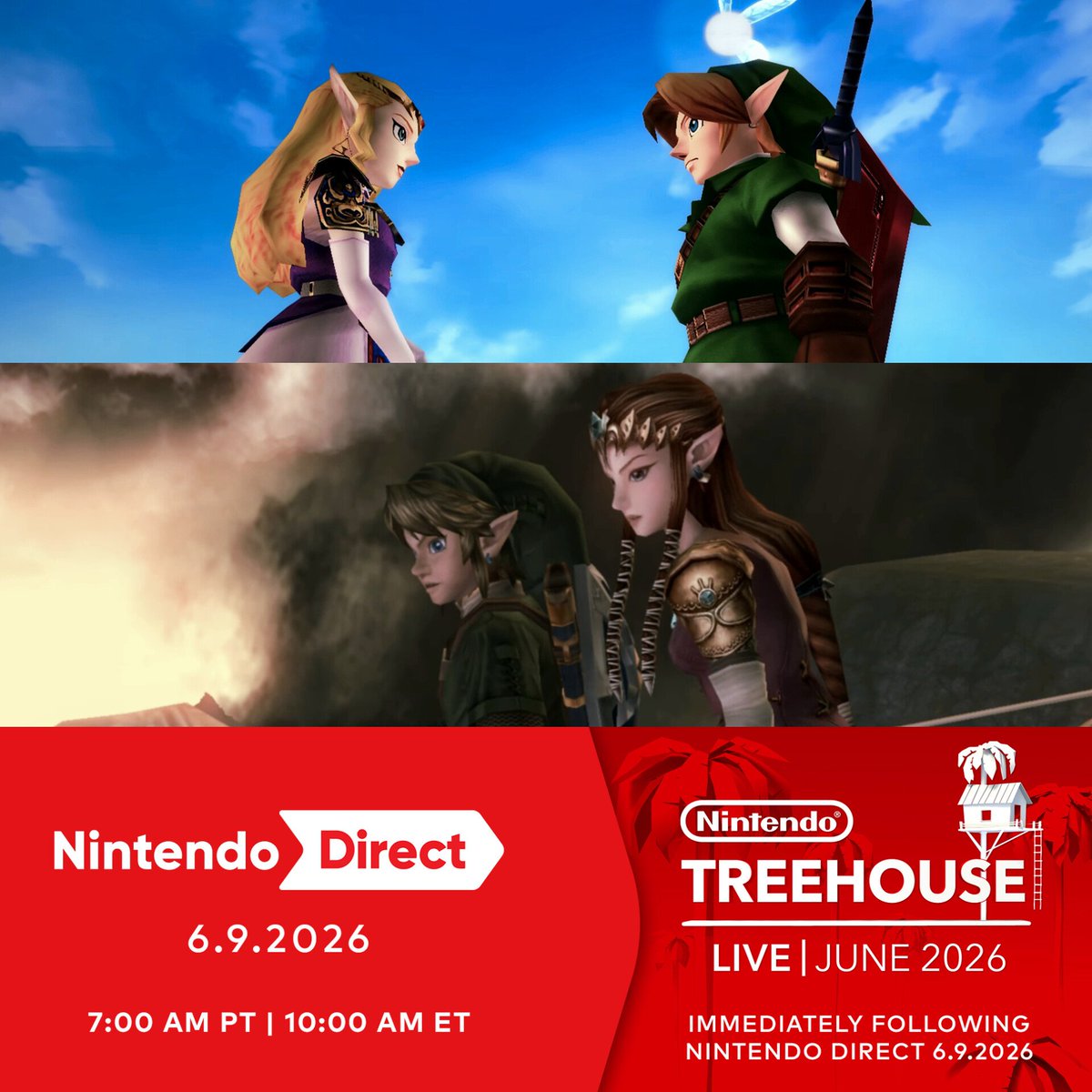81194elf's tweet photo. nintendo about to do the resident evil treatment to tloz and announce ocarina of time remake followed by a twilight princess remake and then a brand new zelda or movie news???

I would at least expect two of these, but I would be happy with a zelda mention at this point man https://t.co/VdEZIp8lRL