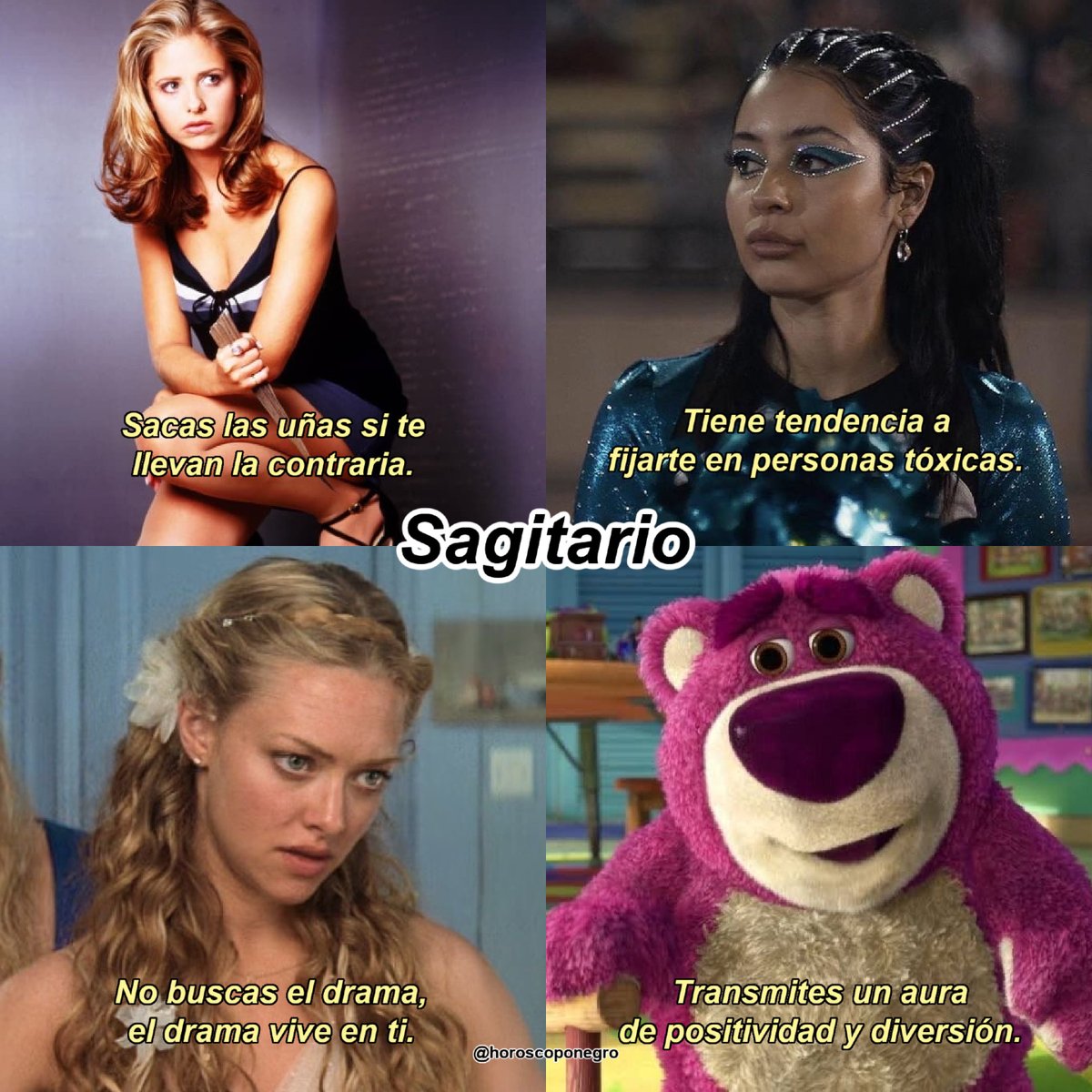 sagitario_hn's tweet photo. Personajes 100% Sagitario ✨🔮 https://t.co/1kdKK0tx1q