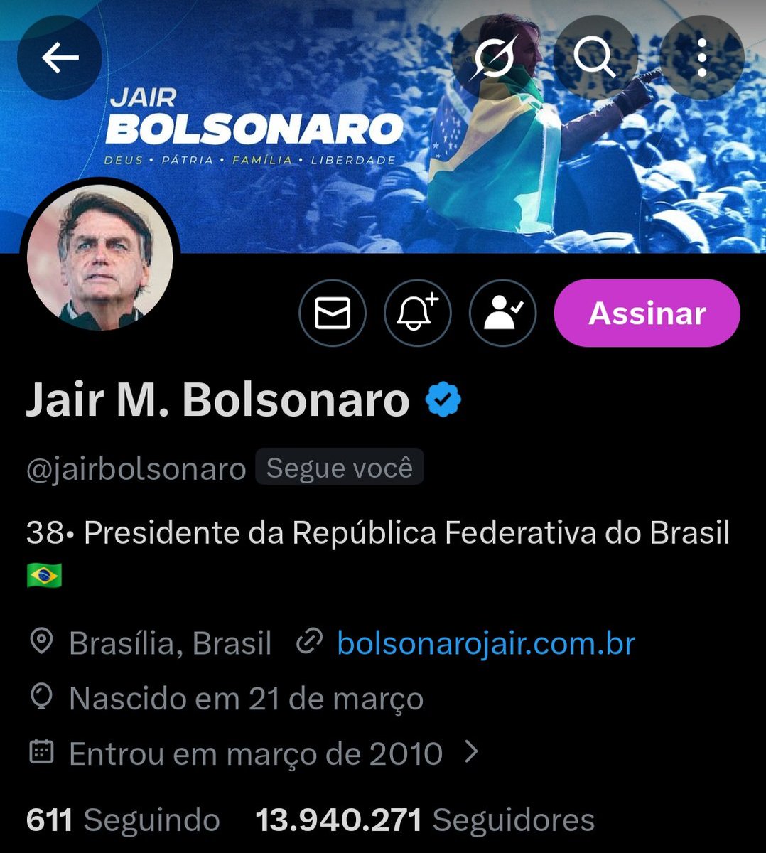 paulodetarsog's tweet photo. Você já segue @jairbolsonaro aqui no X e nas outras plataformas?

Ajude a divulgar para que ele cresça ainda mais, por favor! https://t.co/ffrNRKGKnw