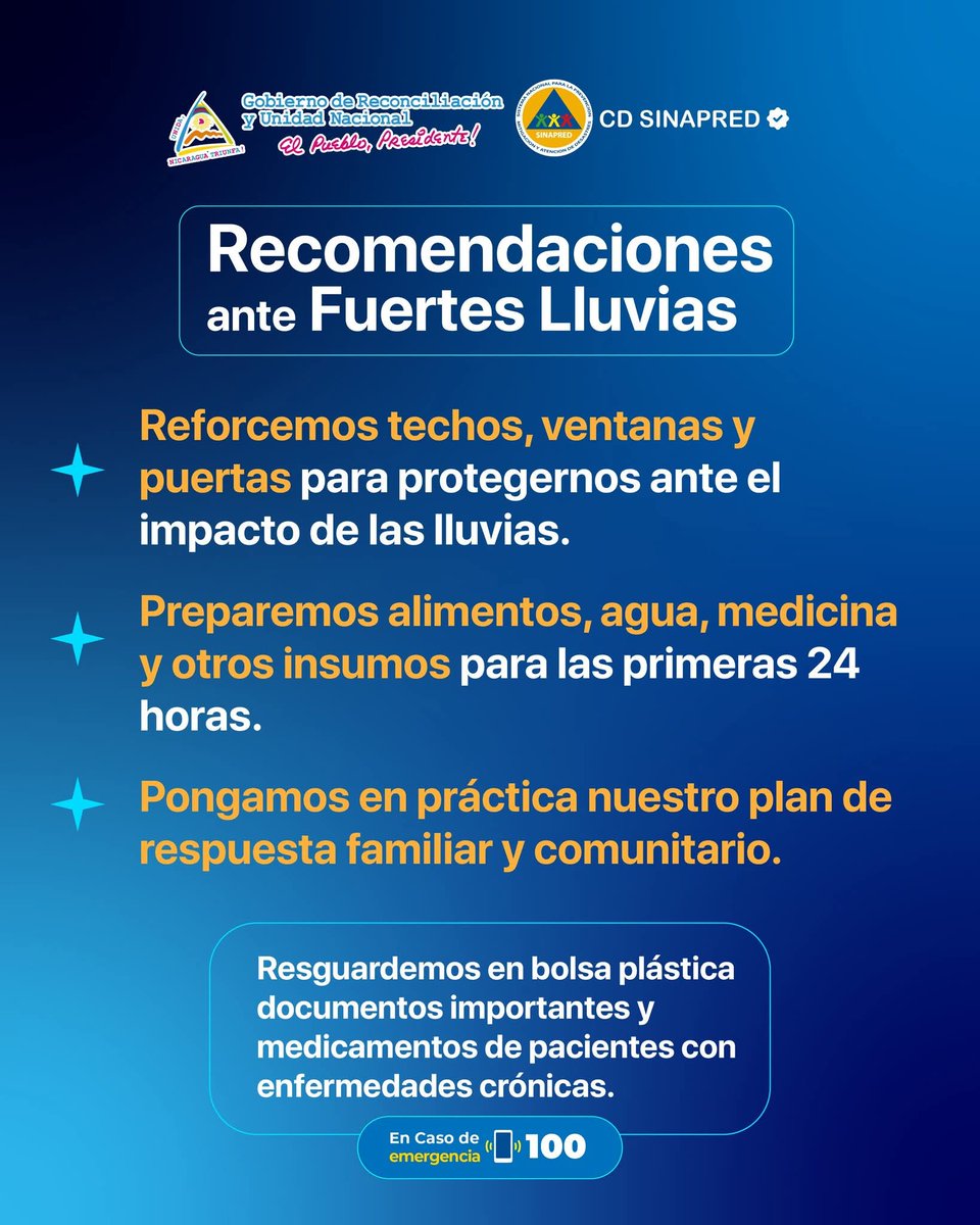 CDSINAPRED's tweet photo. 📣Ante la presencia de fuertes lluvias en nuestro barrio,  comunidad,  municipio o departamento,  tomemos en cuenta las siguientes recomendaciones. 🌧🌨☔️🌂

 #SinapredSomosTodos  #PrevenirEsVivir https://t.co/JDIeY6tjxi