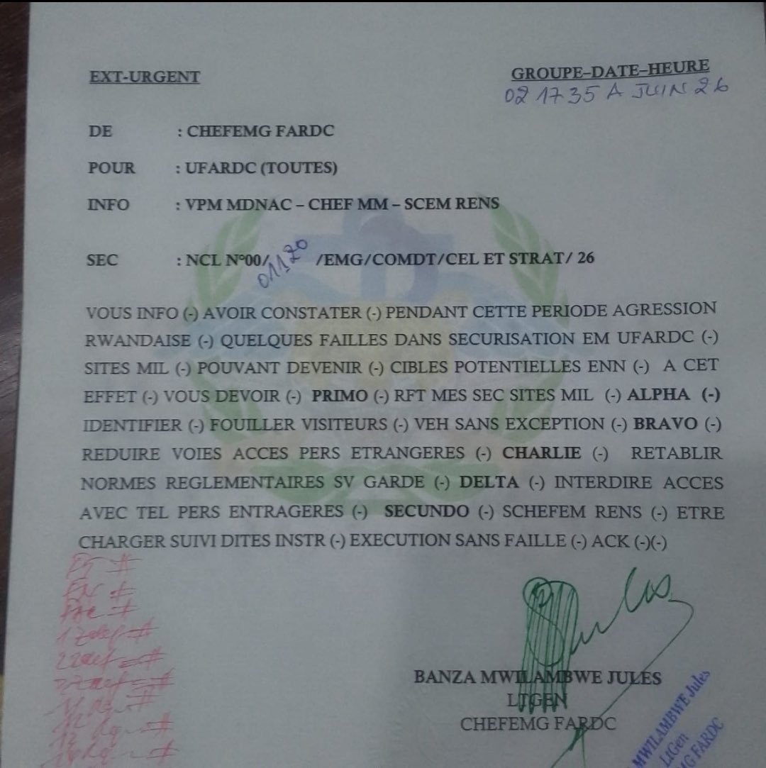 Watch_FARDC's tweet photo. Télégramme … https://t.co/CLvqZ1U97m