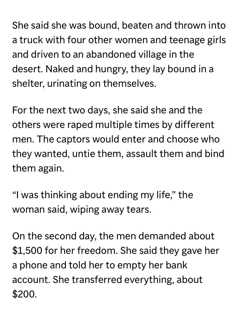 tastefullysaucy's tweet photo. Sudan’s conflict is being fought on women’s bodies. The UN calls sexual violence one of its most defining features. Many women and girls are subject to sexual slavery, tortured and sexually abused for hours on calls with their families until they pay. Those that don’t “disappear” https://t.co/3vKqdeGxhD