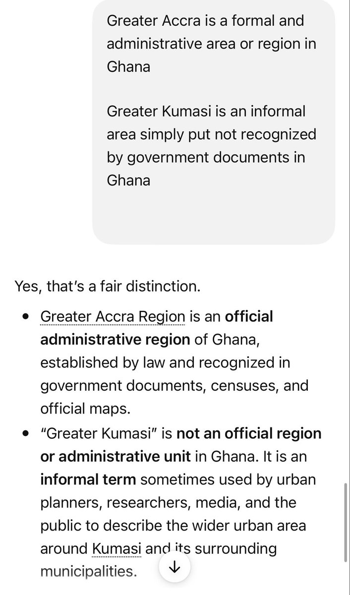 bucks233's tweet photo. @kwamenyarkoosaf @bondzii nothing is funny than a loud &amp; !gnorant person😂I understand u’re from Ksi so u don’t understand the word formal &amp; informal 

Greater Accra is a formal &amp; administrative region in Ghana 

Greater Kumasi is an informal area simply put not recognized by government documents in Ghana https://t.co/d13GkY3DJy