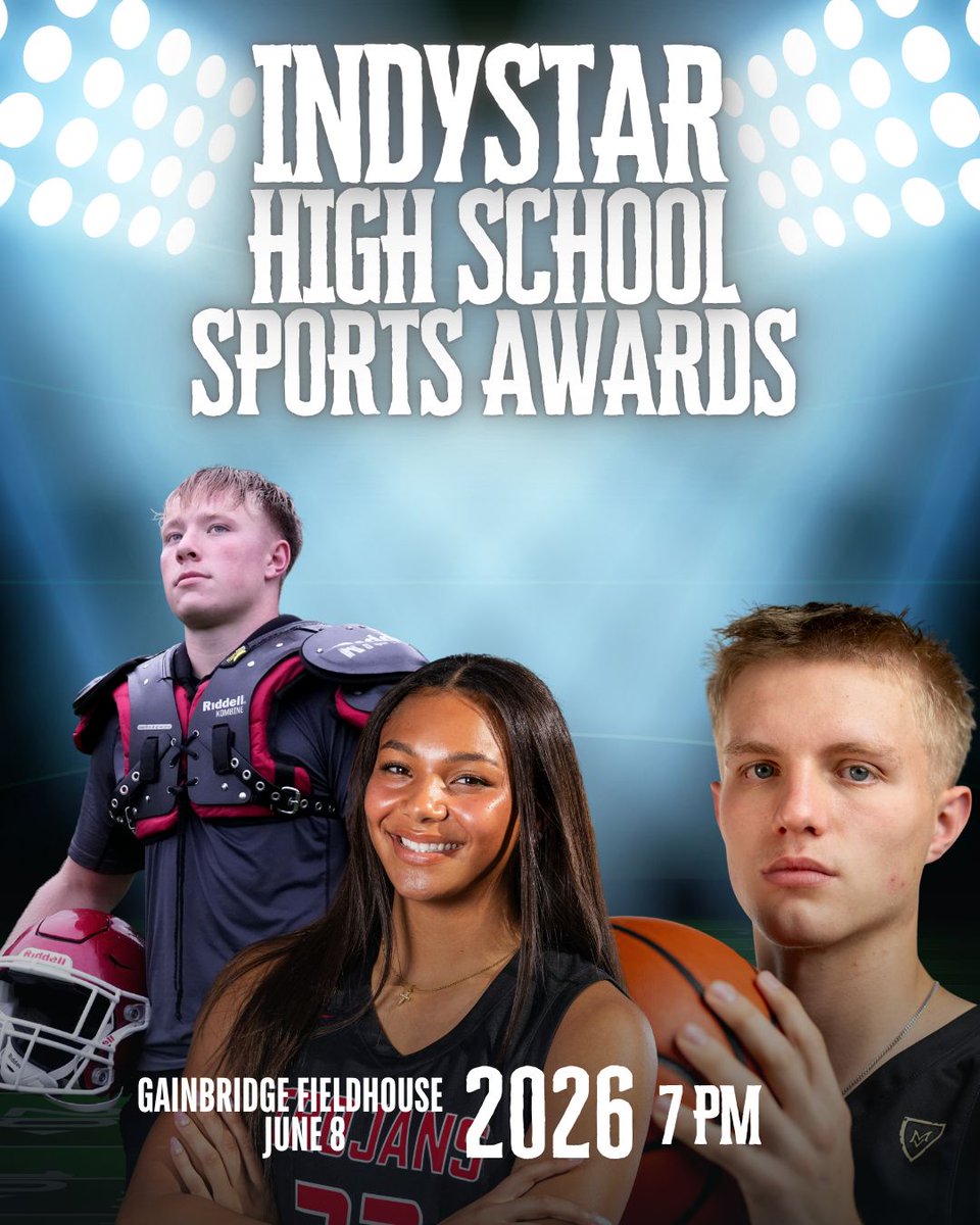 indystar's tweet photo. It's a huge night for high school athletes across Indiana as we recognize their achievements.

See live updates from Gainbridge for the 2026 IndyStar High School Sports Awards: https://t.co/XzM1u1lit3 https://t.co/P41upihxRM