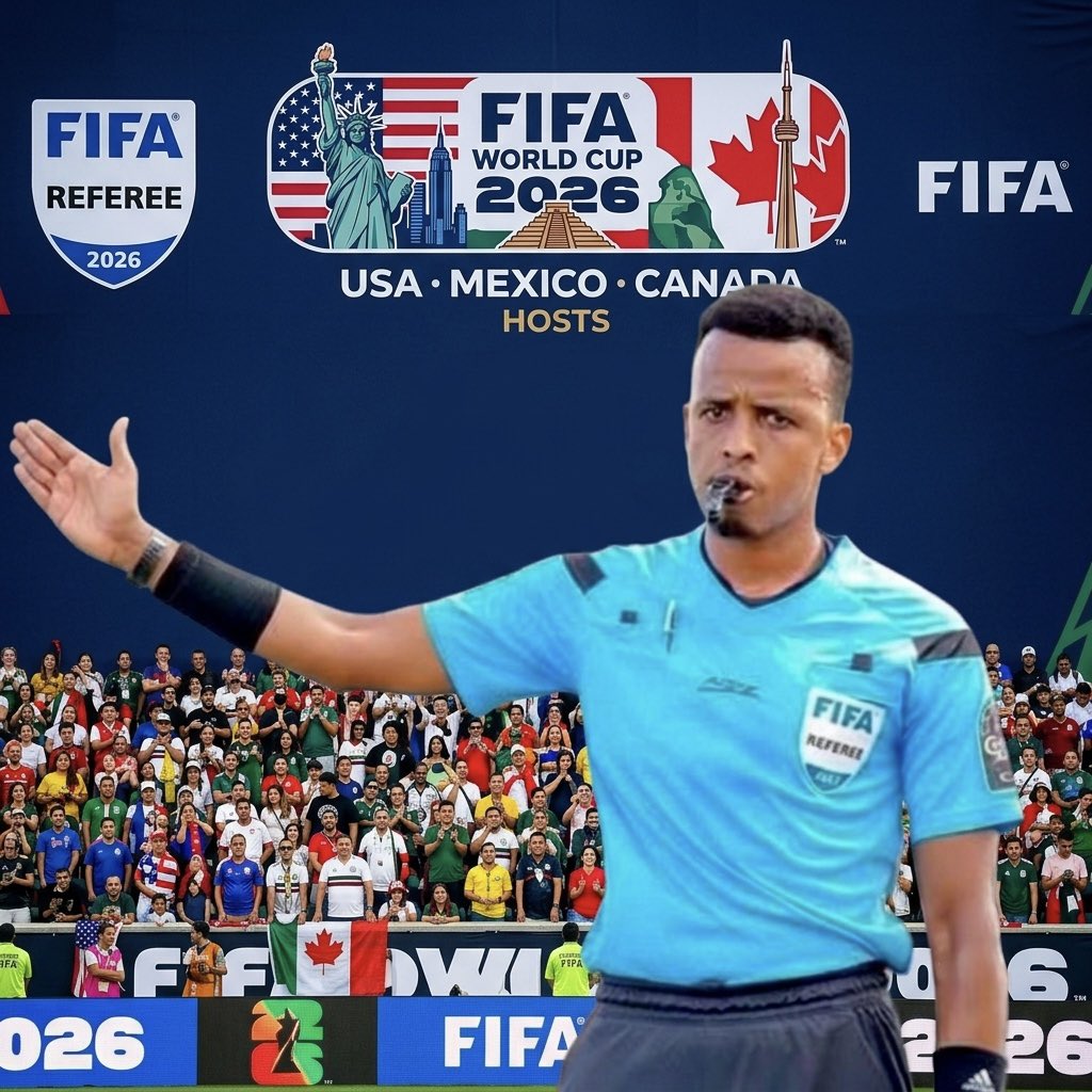 macsharo_'s tweet photo. The United States denied entry to Somali referee Omar Abdulkadir Artan, despite FIFA selecting him for the 2026 World Cup. Artan, Africa’s Best Male Referee of 2025, now misses football’s biggest stage amid criticism of the Trump administration. https://t.co/3wK5ENKduq