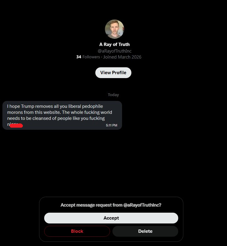 RicePanduh's tweet photo. @aRayofTruthInc Maybe you should take a hint first, retard. Let it be known this dude is a projecting coward/racist who won't fight battles in the open and instead directly messages slurs because he's too afraid to say them for the public to see. Probably using stolen valor too https://t.co/VI642XVNau
