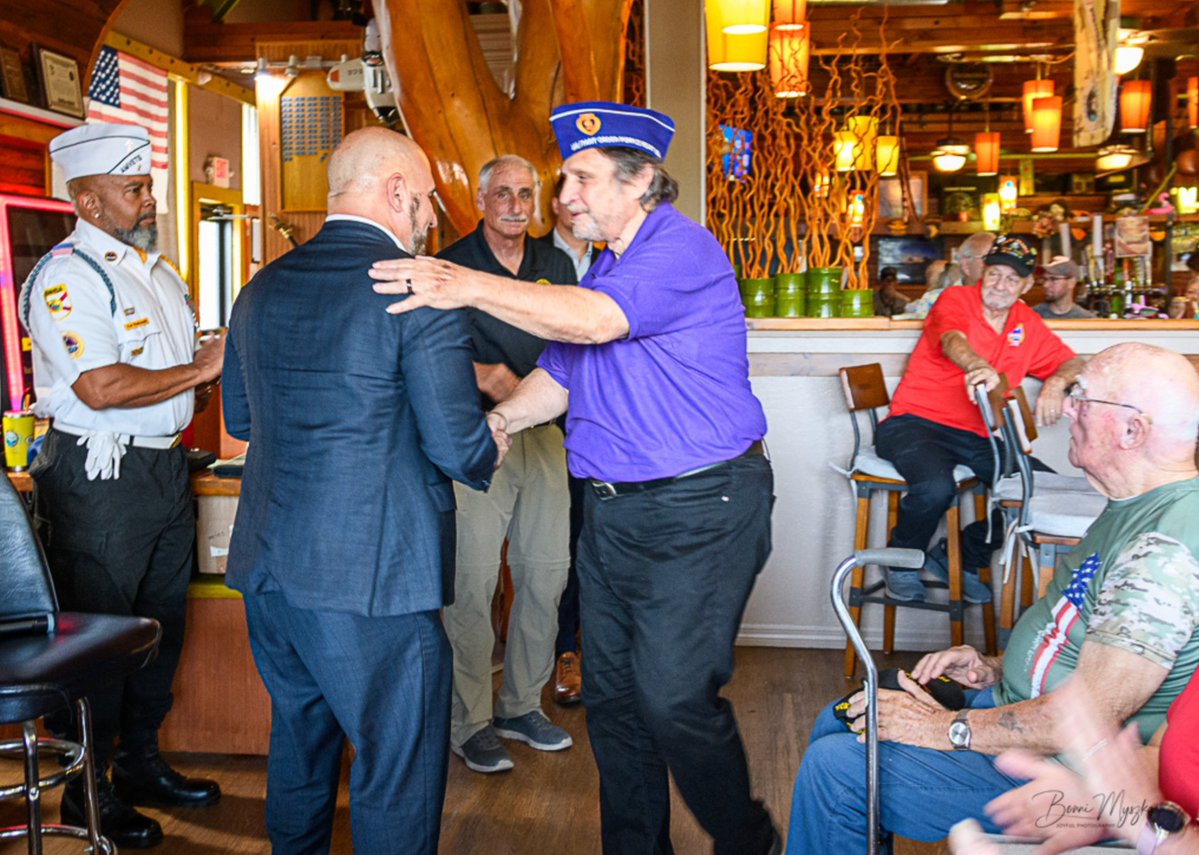 JayCollinsFL's tweet photo. It was an honor to spend time with the veterans of AmVets Post #2 and celebrate the service and sacrifice of those who have given so much for our country. 

A special congratulations to the 102-year-old World War II veteran we recognized today. Your life of service and dedication is an inspiration to us all.
