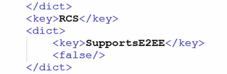 TiinoX83's tweet photo. 🚨 RCS chiffré sous iOS 27 beta 1

Apple a modifié le chiffrement RCS au niveau du pays (country bundle) et non plus au niveau de l’opérateur (carrier bundle).

Cela veut dire que la France entière ne peut toujours pas activer le RCS chiffré sous iOS.

Quelque chose bloque 🤔 https://t.co/dJGzqKBe3n