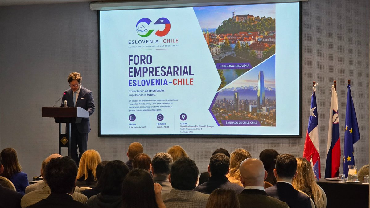 SLOinARG's tweet photo. 🇸🇮🇨🇱 El Foro Empresarial Eslovenia–Chile reunió hoy en Santiago empresas e instituciones de ambos países para fortalecer la cooperación económica y crear nuevas oportunidades de cooperación entre ambos países. @InvestChile @SofofaChile @GZSnovice @Minrel_Chile https://t.co/TpHCNr4u7o