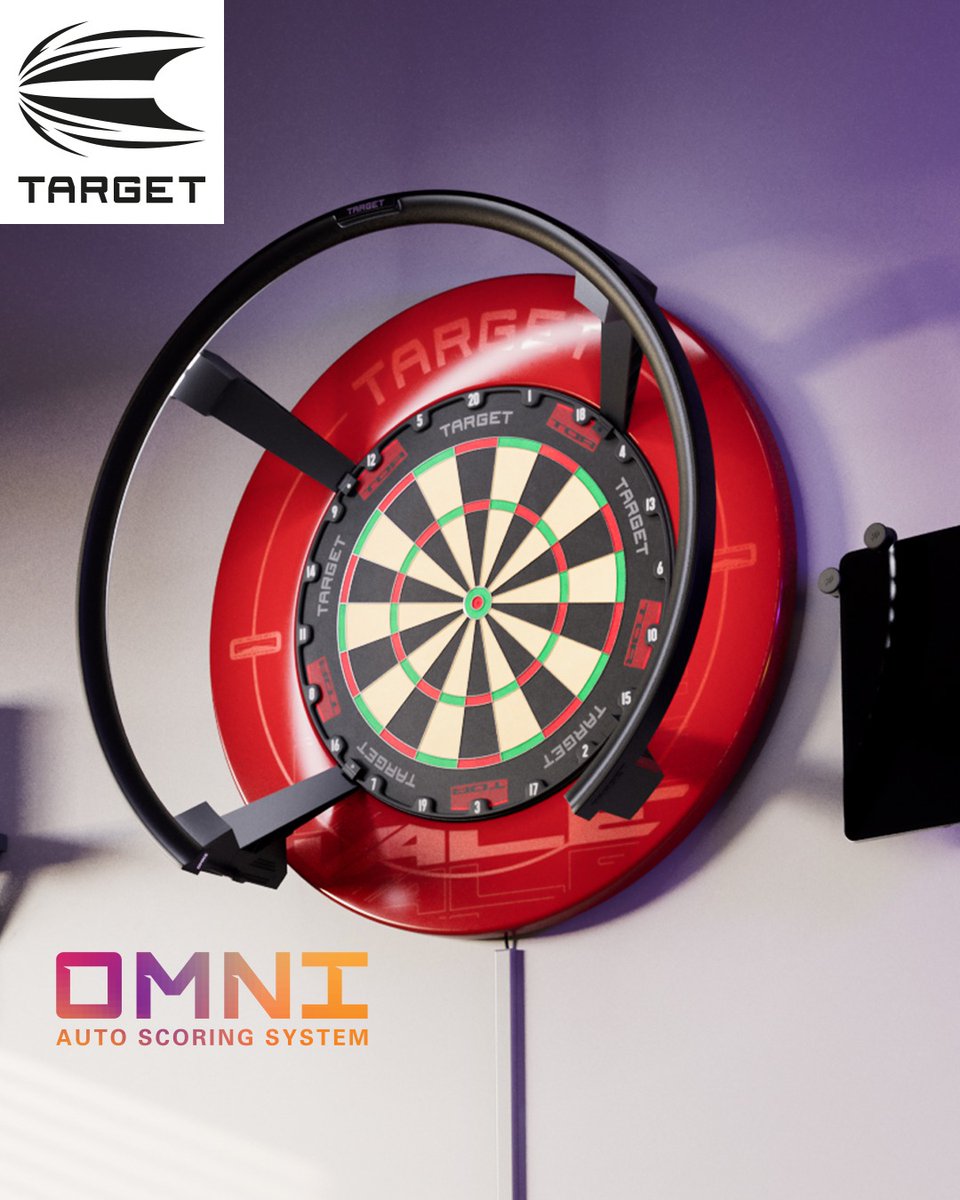 TargetDarts's tweet photo. Got friends across the globe? Challenge them. The Omni Auto-Scoring System takes care of the rest.