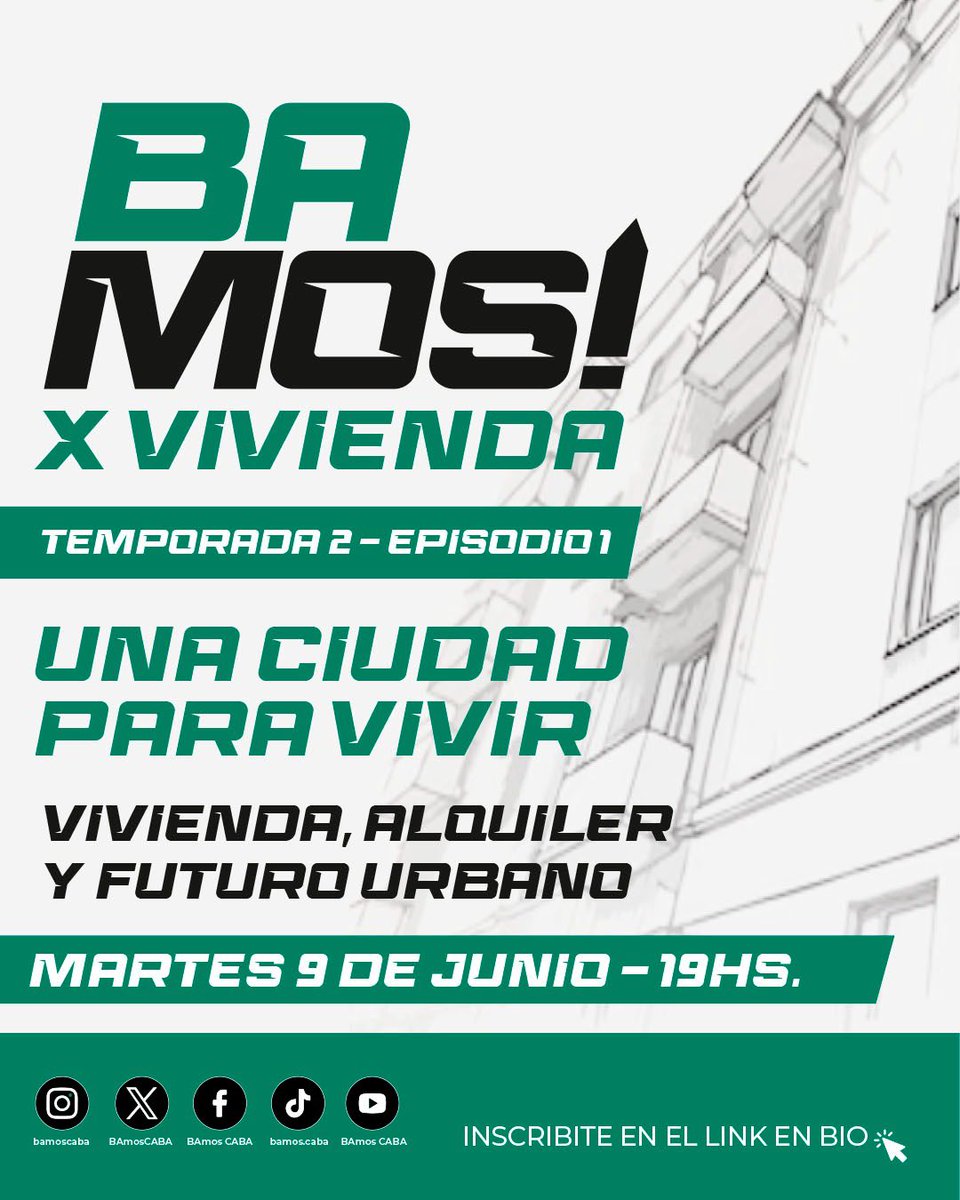 BAmosCABA's tweet photo. 🟢 MAÑANA #BAmosxVivienda

Un espacio para debatir ideas, discutir políticas públicas y pensar cómo construir una ciudad con más oportunidades junto a @cgoytia_cg, @manuelsocias, @barbibonelli, @JuanMaquieyra, @fabiojquetglas y @martintetaz.

🔗 INSCRIBITE https://t.co/2eAhYHq0zE https://t.co/oRqqqVo4hJ