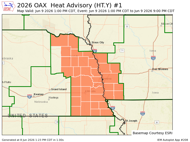 RiversNEScanner's tweet photo. National Weather Service has issued a Heat Advisory for Tuesday, from 1:00pm until 9:00pm

Heat index values up to 107 degrees expected. https://t.co/doCcNEuBjb