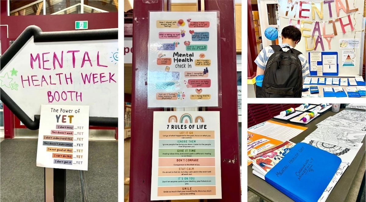 RichmondSD38's tweet photo. 🧠💬🌿 A student-led Mental Health Week booth created space for reflection and conversation, sharing messages and resources that support well-being and connection across the school. Read more…https://t.co/pvCRGHDVqV https://t.co/YspktJgXZG