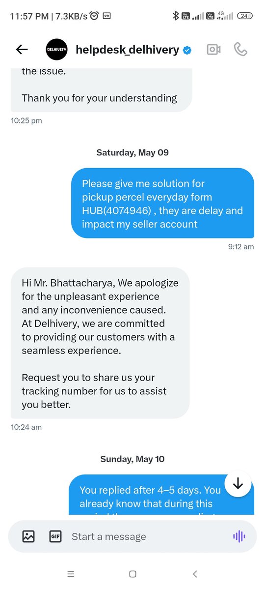 totonbhatta's tweet photo. @help_delhivery I am a E-commerce seller, Noticed you just replying for Awb,I shared it many time but You still now not taken any action against HUB4074946 for exactly the main problem(delay  Pickup),Didn't find a solution from @delivery @CimGOI  @surajsaharan  @DoC_GoI @Logistics_MoCI @DPIITGoI https://t.co/7vpVq8pnjg