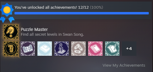 sneakybadgeruk's tweet photo. I cannot recommend Swan Song highly enough! An amazing puzzle game with an incredibly heartfelt story. @goose_business you did such a wonderful job with this! and thank you so so much @pr_pirate for providing me with a key to get to experience this beautiful game! Steam 🔗below https://t.co/xfxMGg4KN5
